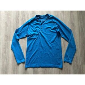 Lululemon Metal Vent Tech Henley Long Sleeve Shirt Blue‎ Men’s Sz Small